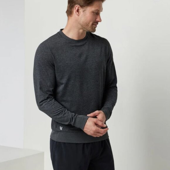NWT! Vuori Men's Ponto Performance Crew | Charcoal Heather SMALL - Picture 2 of 12